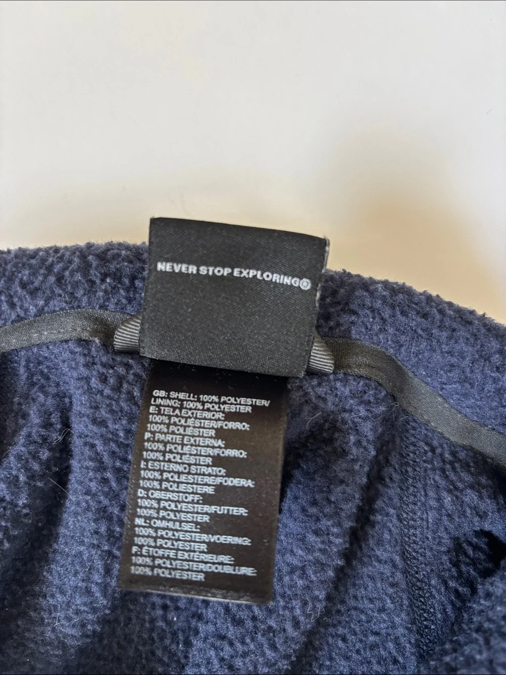 North Face Gordon Lyons Sweater Jacket Full Zip Fleece Navy Blue Pockets Mens XS